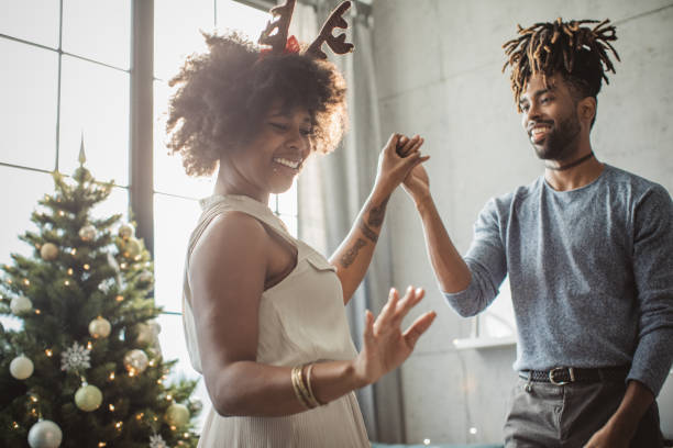 istock Couple dancing on Christmas 1051761520