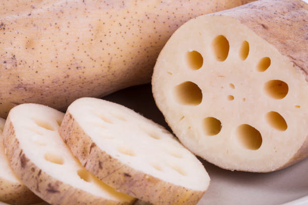 istock Closeup of lotus root on a plate 1051764118