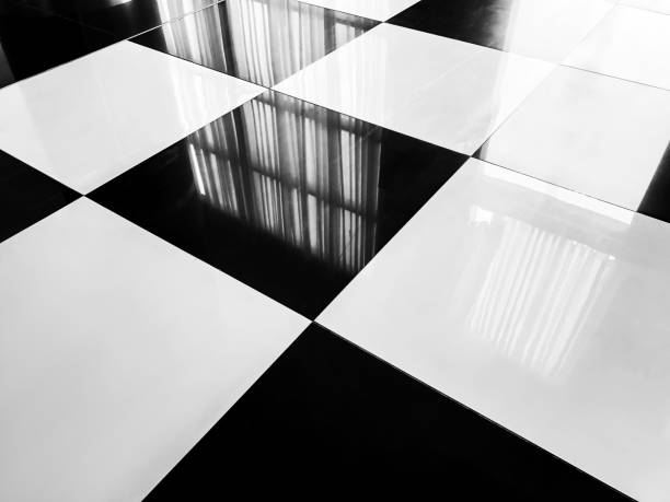 istock The tiles are a checkered pattern in black and white. 1051764288