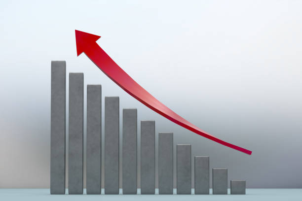 istock Financial Ascending Chart, Bar Graph with red arrow 1051780460