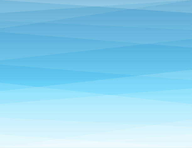 illustrations, cliparts, dessins animés et icônes de conception de vector plate de couleur bleue forme abstrait - ciel ocean