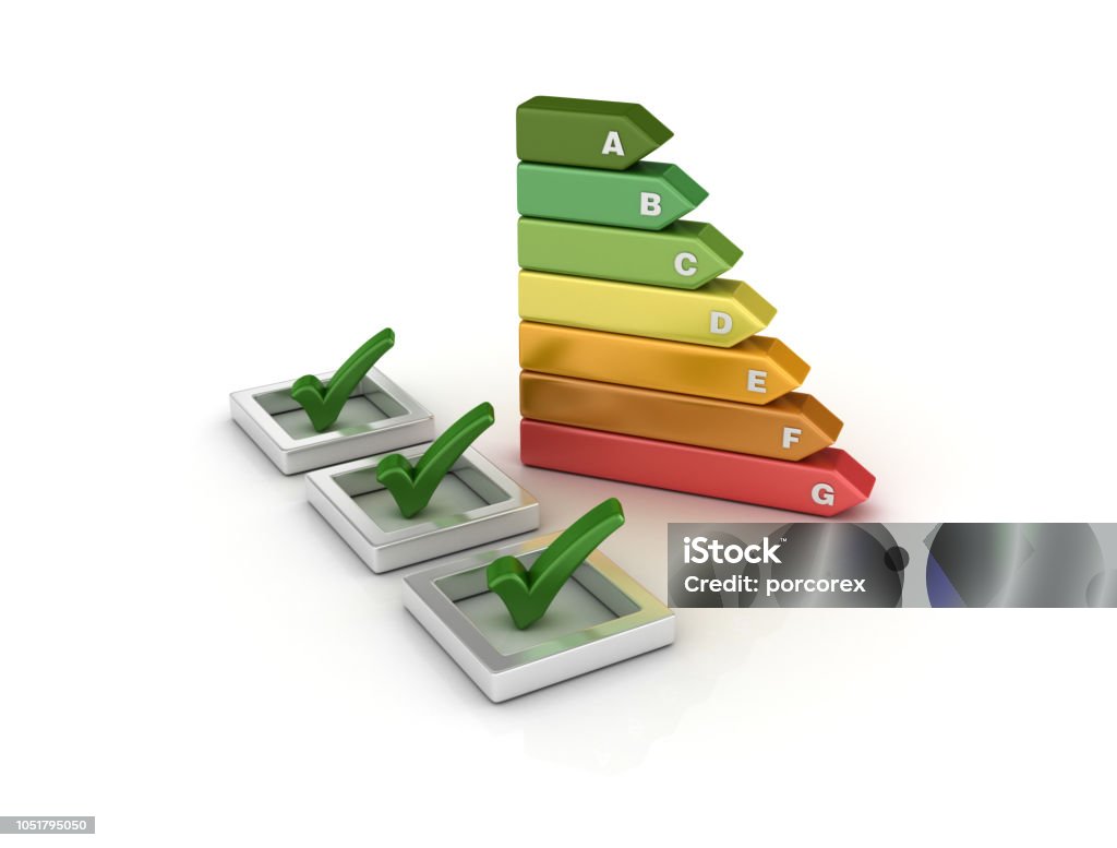 Check Efficency List 3d Check List With Energy Efficiency Diagram 3d Rendering Stock Photo ...