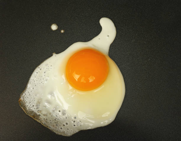 istock Close up sunny side fried egg on electric grill 1051798882