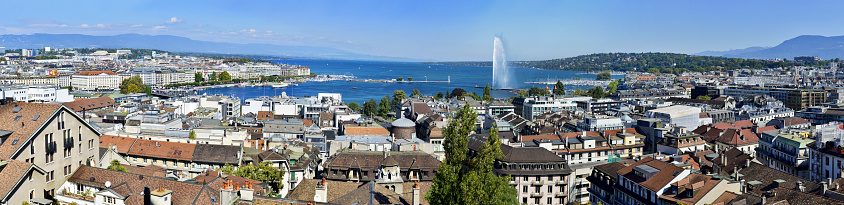 Panorama of sunny day in Geneva