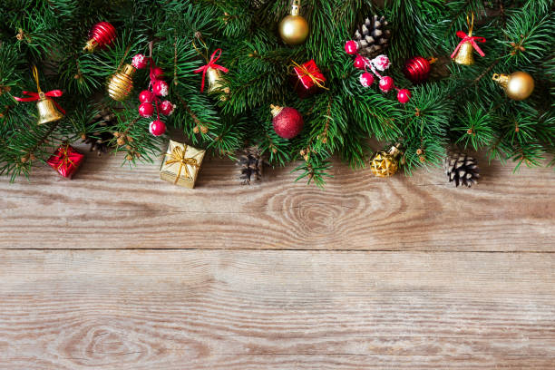istock Christmas fir tree branches with toys 1051804872