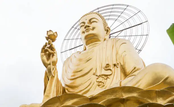 Big Gold Buddha in Dalat, Vietnam.