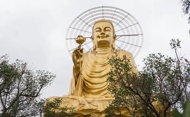 Big Gold Buddha in Dalat, Vietnam.