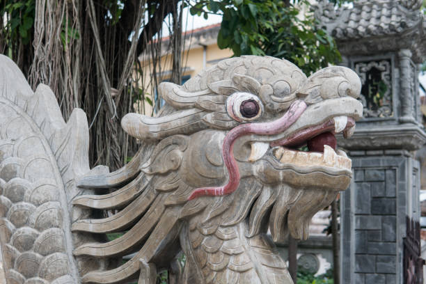 istock Asian dragon sculpture in details. 1051805468