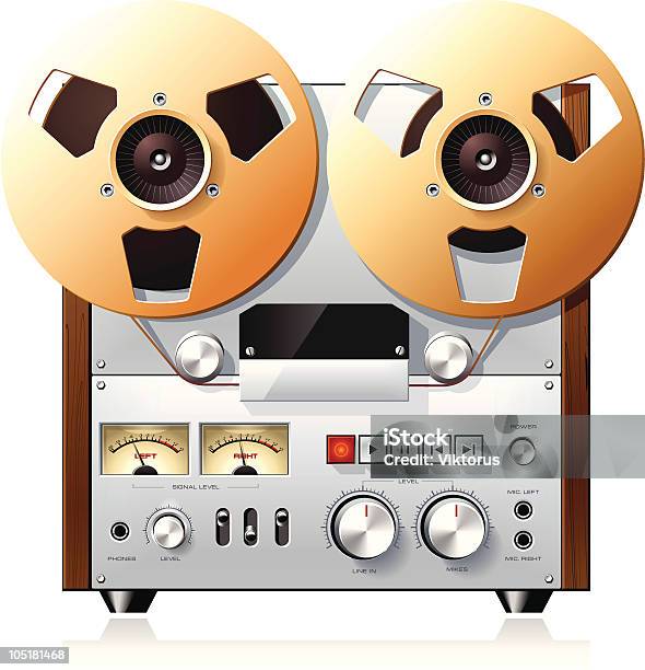 Vintage Reeltoreel Tape Recorder Deck Stock Illustration - Download Image Now - Knob, Audio Cassette, Audio Equipment