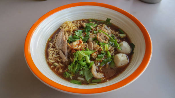 istock Yakisoba noodle soup with Stewed pork with meatball 1051832214
