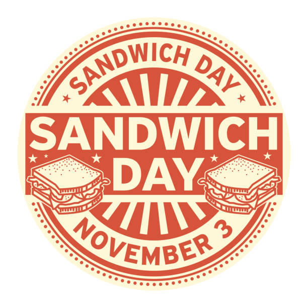 ilustrações, clipart, desenhos animados e ícones de dia do sanduíche, 3 de novembro - sandwich turkey bread toast