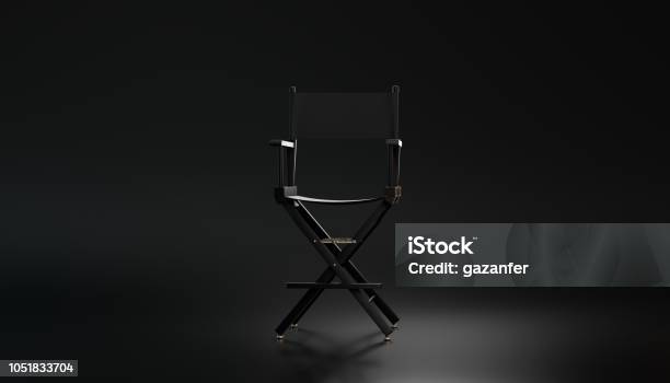 3d Rendering Directors Chair Stock Photo - Download Image Now - Movie, Movie Theater, Chair