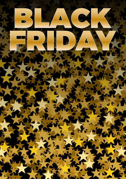 istock Black friday sale background. Vector illustration with golden stars 1051890526