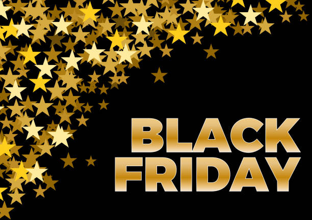 istock Black friday sale background. Vector illustration with golden stars 1051893462