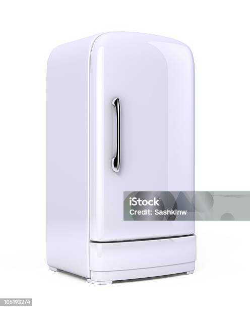 Retro Fridge Stock Photo - Download Image Now - Appliance, Chrome, Closed