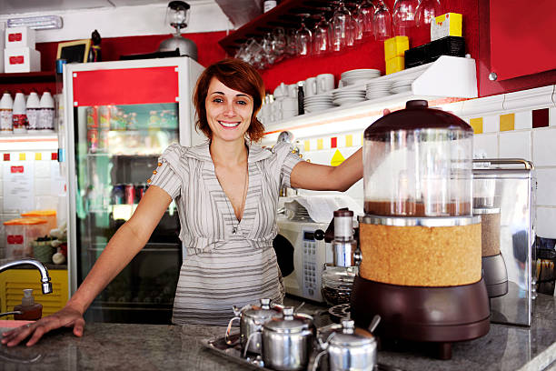 istock small business: waitress or owner of a cafe 105193304