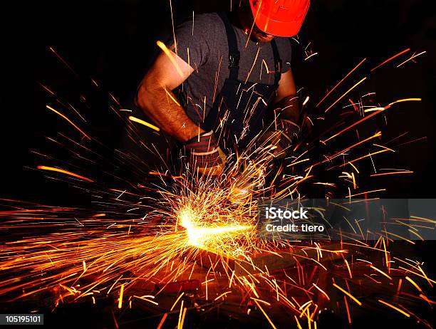 Grinder In Action Stock Photo - Download Image Now - Adult, Art And Craft, Blue-collar Worker