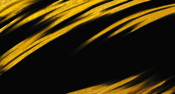 istock Gold brush stroke on black background 1051964234