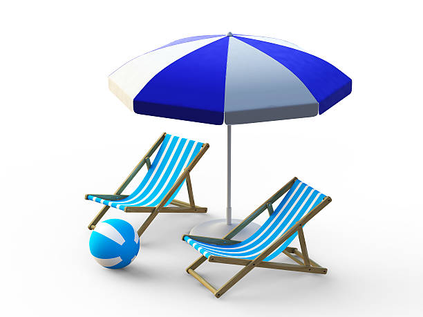 istock Beach chair and umbrella 105199174