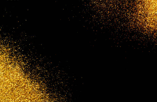 istock Black background with gold glitter in the corners. 1052007592