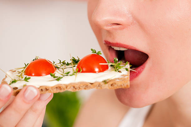 istock Healthy eating - woman with crispbread 105201926
