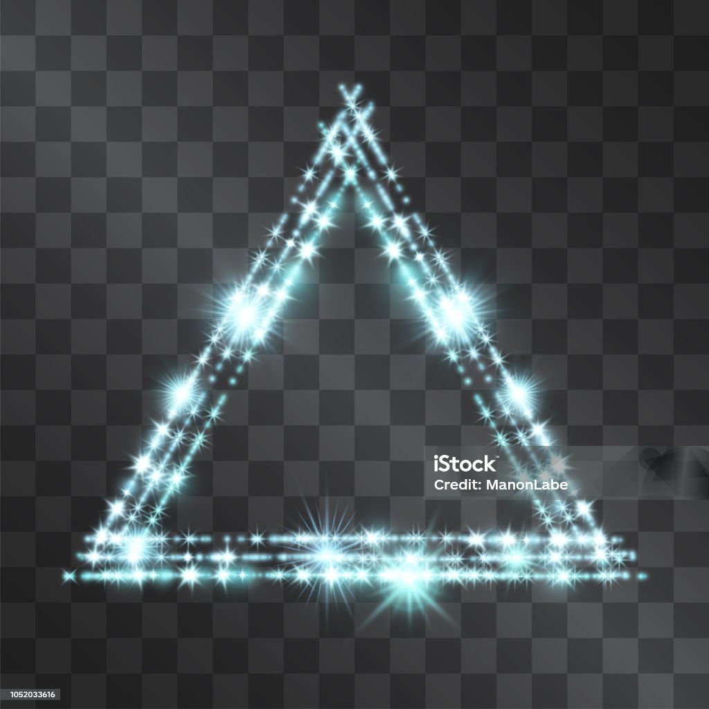 Khung Hình Lấp Lánh Hình Tam Giác Lấp Lánh Màu Xanh Neon Trên Nền ...