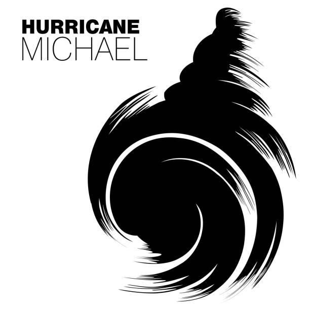 projekt stylu pędzla huraganu michael - hurricane florida stock illustrations