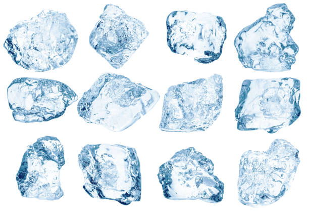 istock Set peaces of pure natural crushed ice/ice cubes. 1052047734