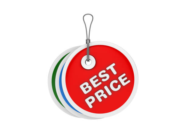 Best Price Shopping Tag - White Background - 3D Rendering