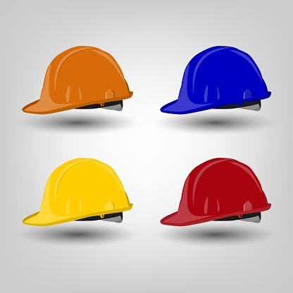 The group of safety helmet, vector design