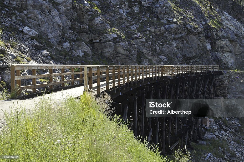 Tren puente sobre caballetes - Foto de stock de Abandonado libre de derechos