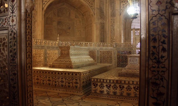 taj mahal - india palace indian culture indoors stock-fotos und bilder