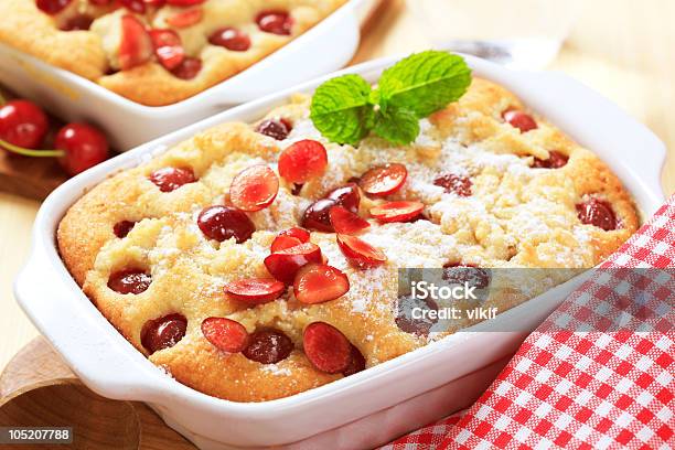 Cherry Sponge Cake Stock Photo - Download Image Now - Baked, Cake, Casserole Dish