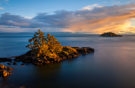 Seascapes of the shorelines of East Sooke Park on Vancouver Island, British Columbia, Canada