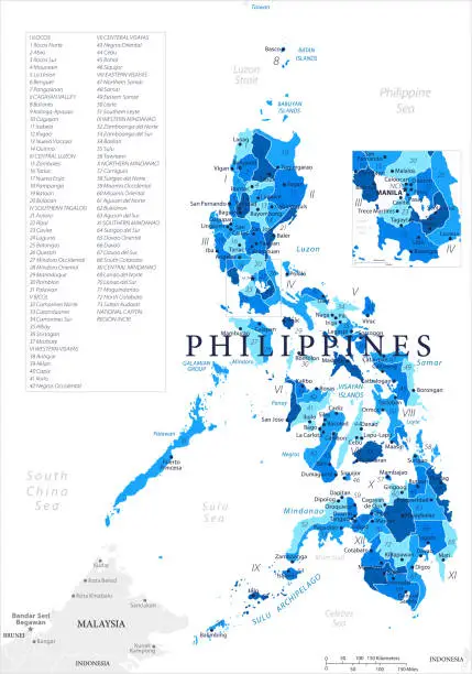 Vector illustration of 03 - Philippines - Blue Spot 10