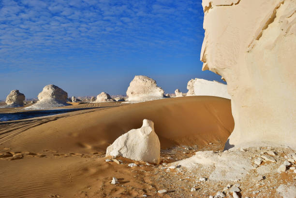 istock The limestone formation in White desert Sahara Egypt 1052101980