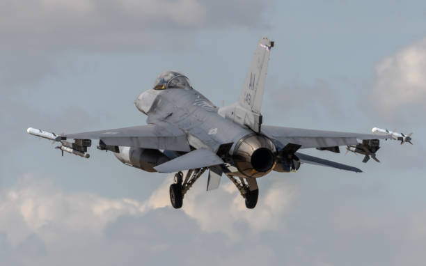 истребители f-16c ввс сша fighting falcon - general dynamics f 16 falcon стоковые фото и изображения