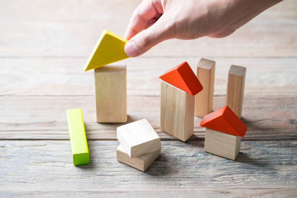 istock Wood Home & housing estate concept 1052166908