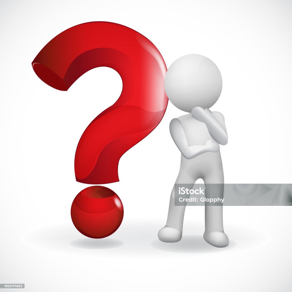 Question mark. Thought man - undecided vector logo design Question mark. Thought man - undecided vector logo design template Question Mark stock vector