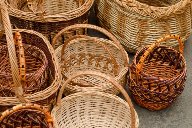 Woven baskets handmade at the agriculture fair.