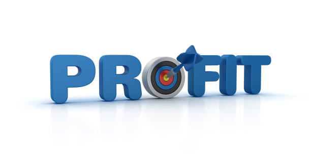 istock PROFIT 3D Word with Target and Dart - 3D Rendering 1052221820