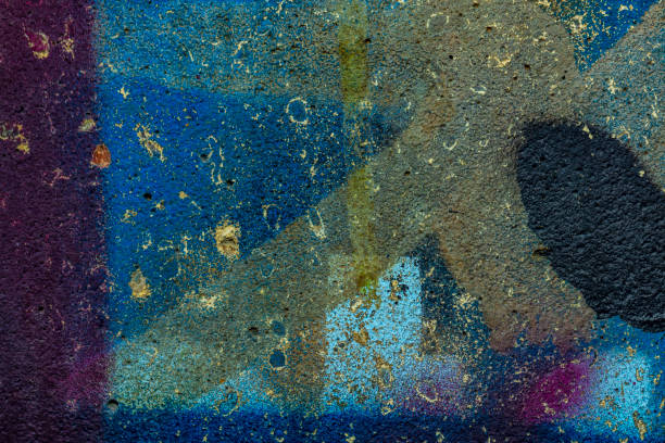 istock abstract colored texture. Old scratches, stain, paint splats, spots on the wall 1052276726