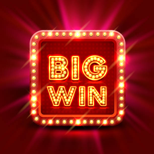 Big win slots banner casino on the red background. Big win slots banner casino on the red background. Vector illustration jackpot winner stock illustrations