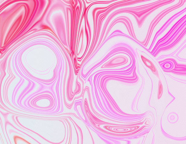 istock Wet Watercolor art in pink and red with marbled pattern on textured paper 1052281284