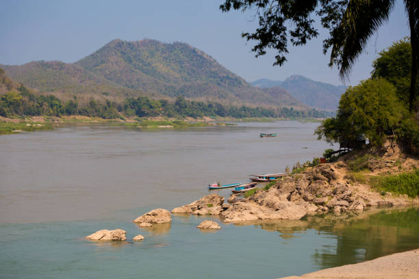 istock Mekhong river in Luang Prabang 1052281812