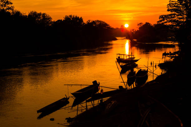 istock Golden sunrise on Don Det 1052299340