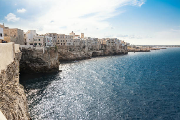 istock Rocky coastline of Polignano a Mare (Italy) 1052301478