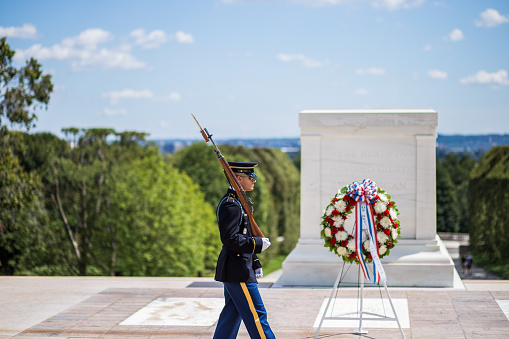 USA, Washington - Arlington National Cemetery, September 2017\nChanging of the Honor Guard - Tomb of the Unknown Soldier