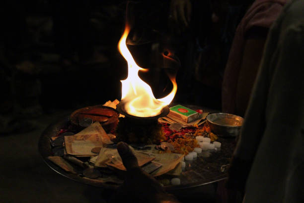 istock The holy fire used for the offering during a ritual in Varanasi 1052340000