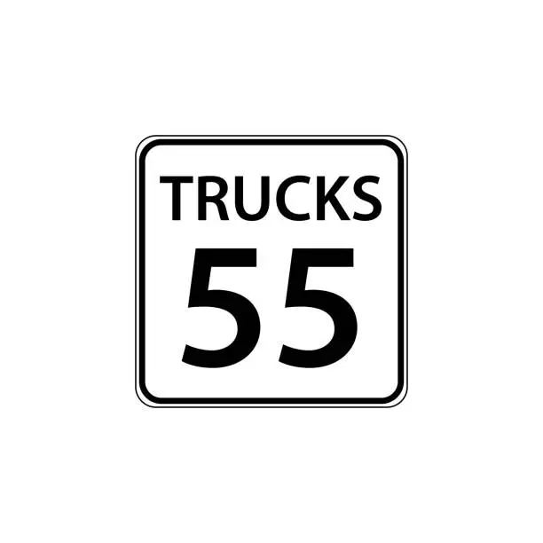 Vector illustration of USA traffic road signs. special speed limit for truck only. vector illustration